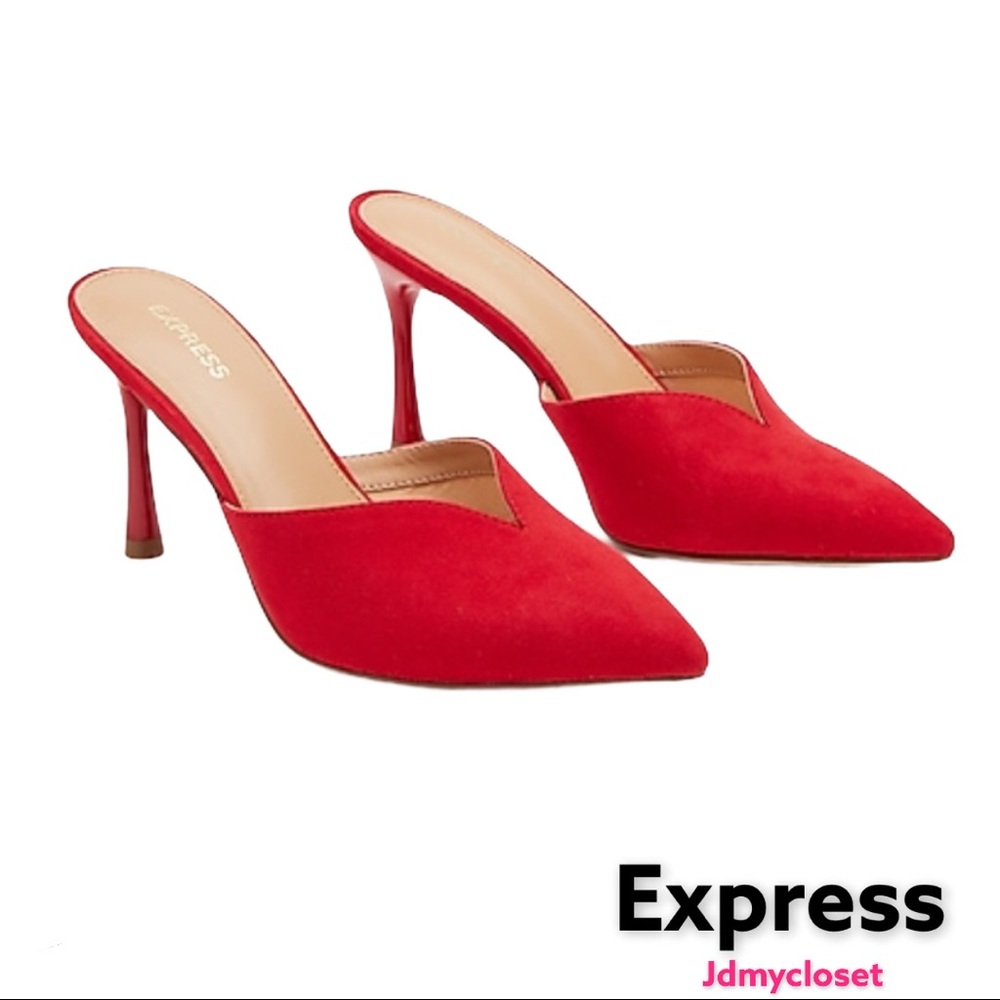 Express V- Cut Heeled Mules.